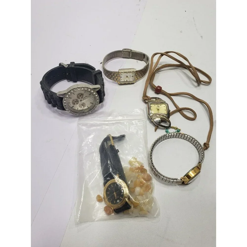 Mixed Lot Of 9 Wrist Watches 2 Tone Gossip Geneva Quartz Not Tested Used